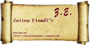 Zelina Elemér névjegykártya