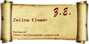 Zelina Elemér névjegykártya
