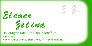 elemer zelina business card